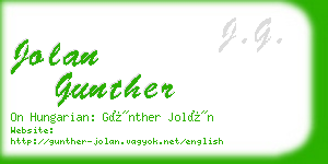 jolan gunther business card